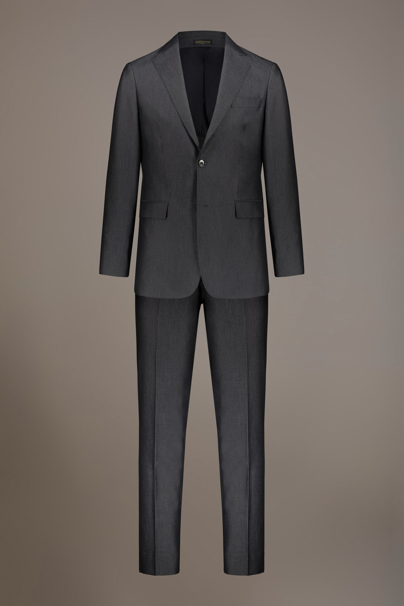 Single breasted suit flat trousers herringbone fabric