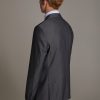 Single breasted suit flat trousers herringbone fabric