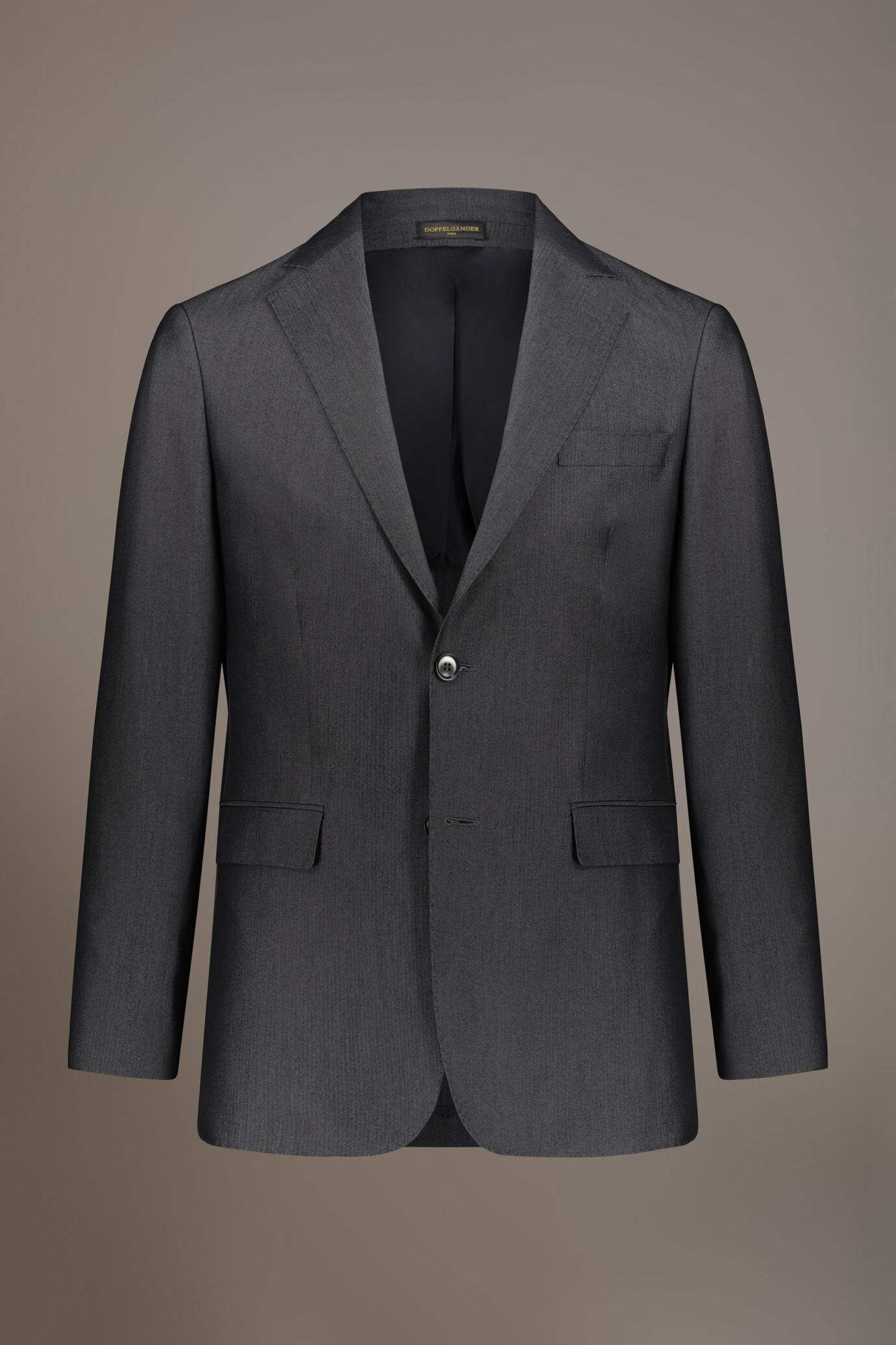 Single breasted suit flat trousers herringbone fabric