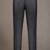 Single breasted suit flat trousers herringbone fabric