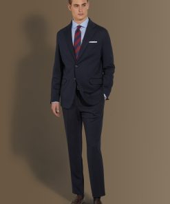 Single breasted suit flat trousers jersey fabri