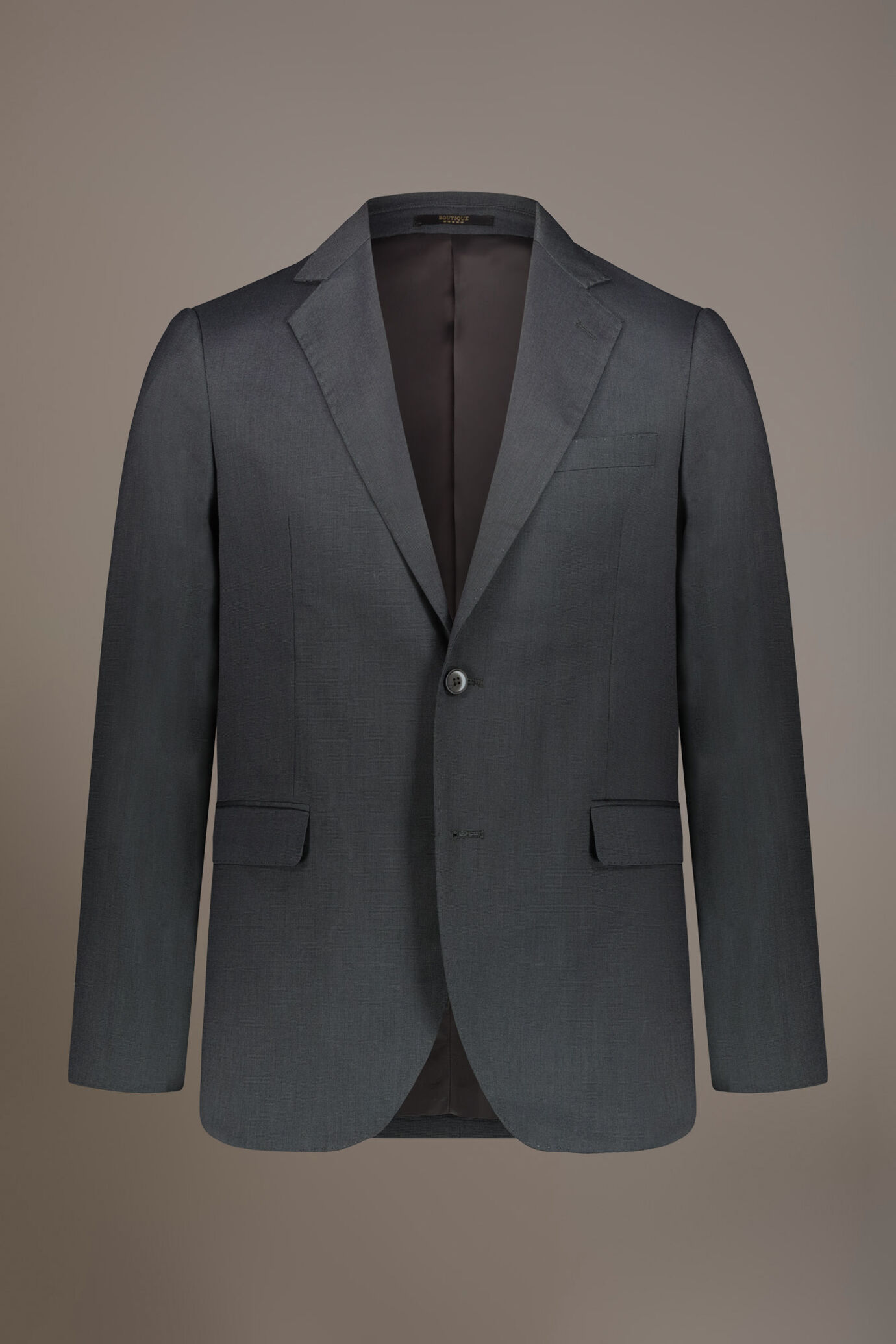 Regular fit single-breasted suit in microcheck fabric
