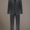 Regular fit single-breasted suit in microcheck fabric