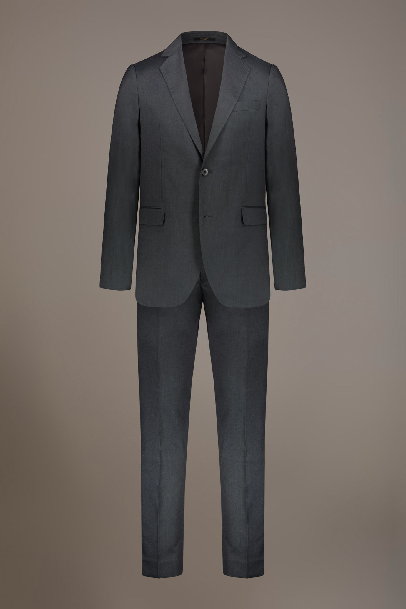 Regular fit single-breasted suit in microcheck fabric