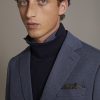 Regular fit single-breasted suit in solid colour jersey fabric