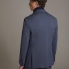 Regular fit single-breasted suit in solid colour jersey fabric