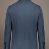 Regular fit single-breasted suit in solid colour jersey fabric