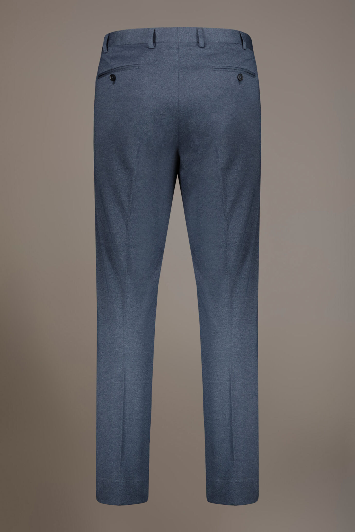 Regular fit single-breasted suit in solid colour jersey fabric