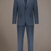 Regular fit single-breasted suit in solid colour jersey fabric