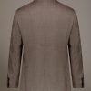 Regular fit single-breasted suit patterned herringbone fabric with solaro texture