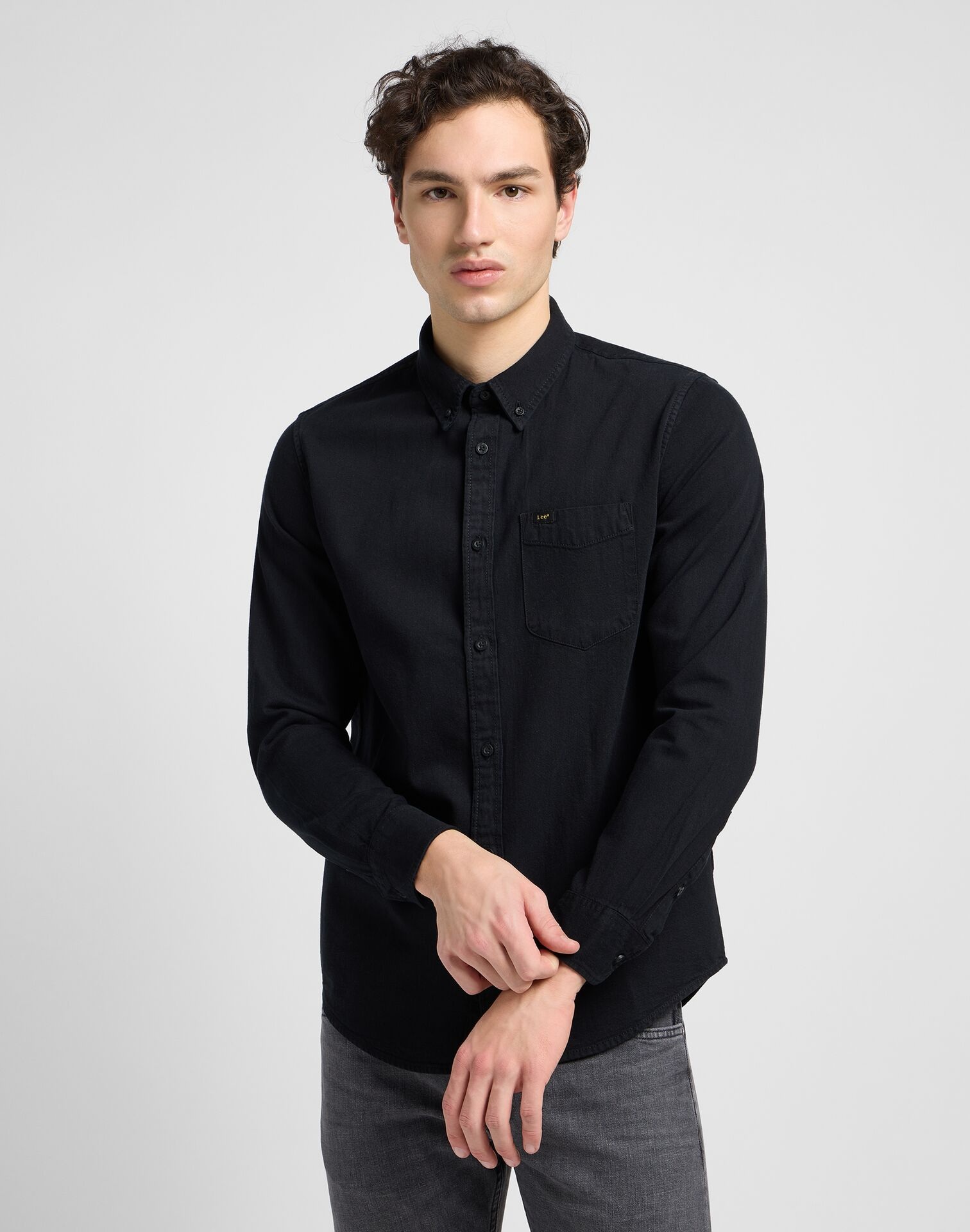 LEE BUTTON DOWN BLACK - Image 1