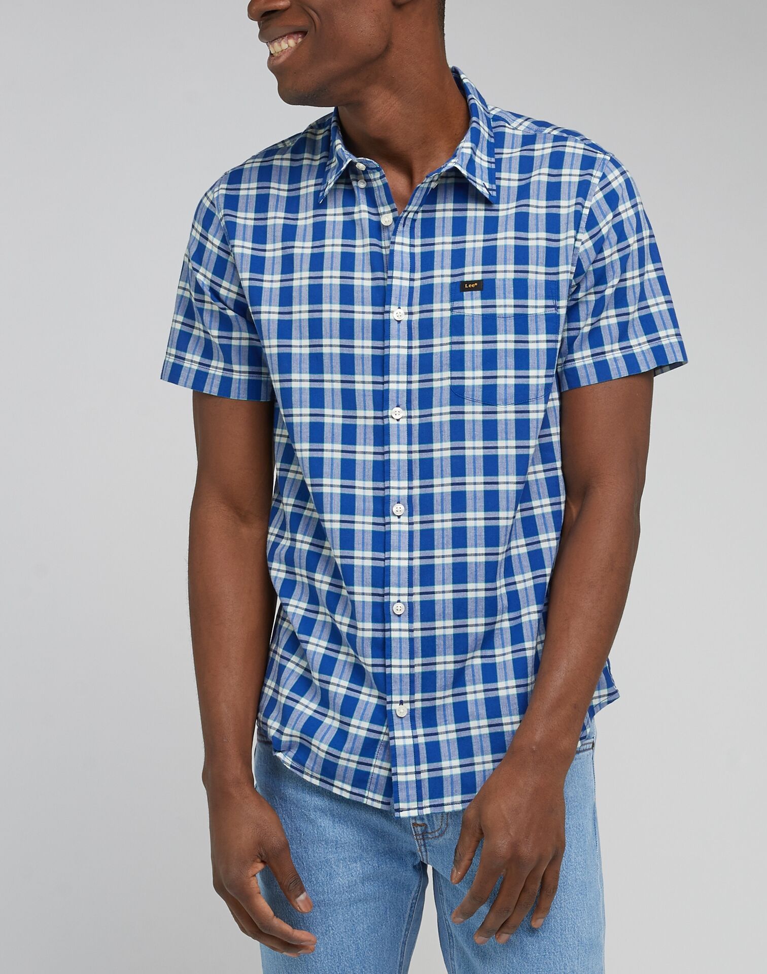 LEE BUTTON DOWN SSANTHEM BLUE - Image 1