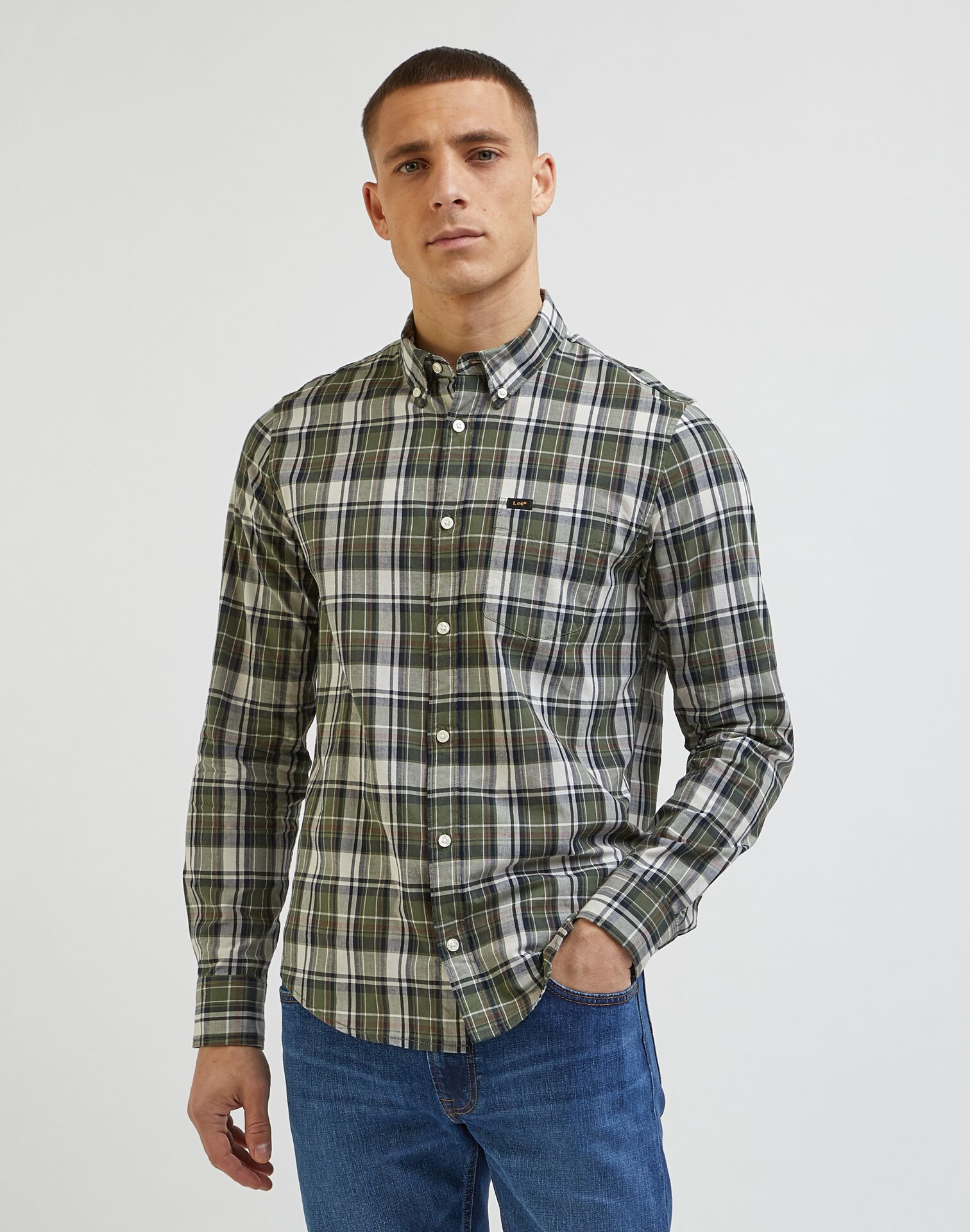 LEE LEE BUTTON DOWN OLIVE GROVE - Image 1