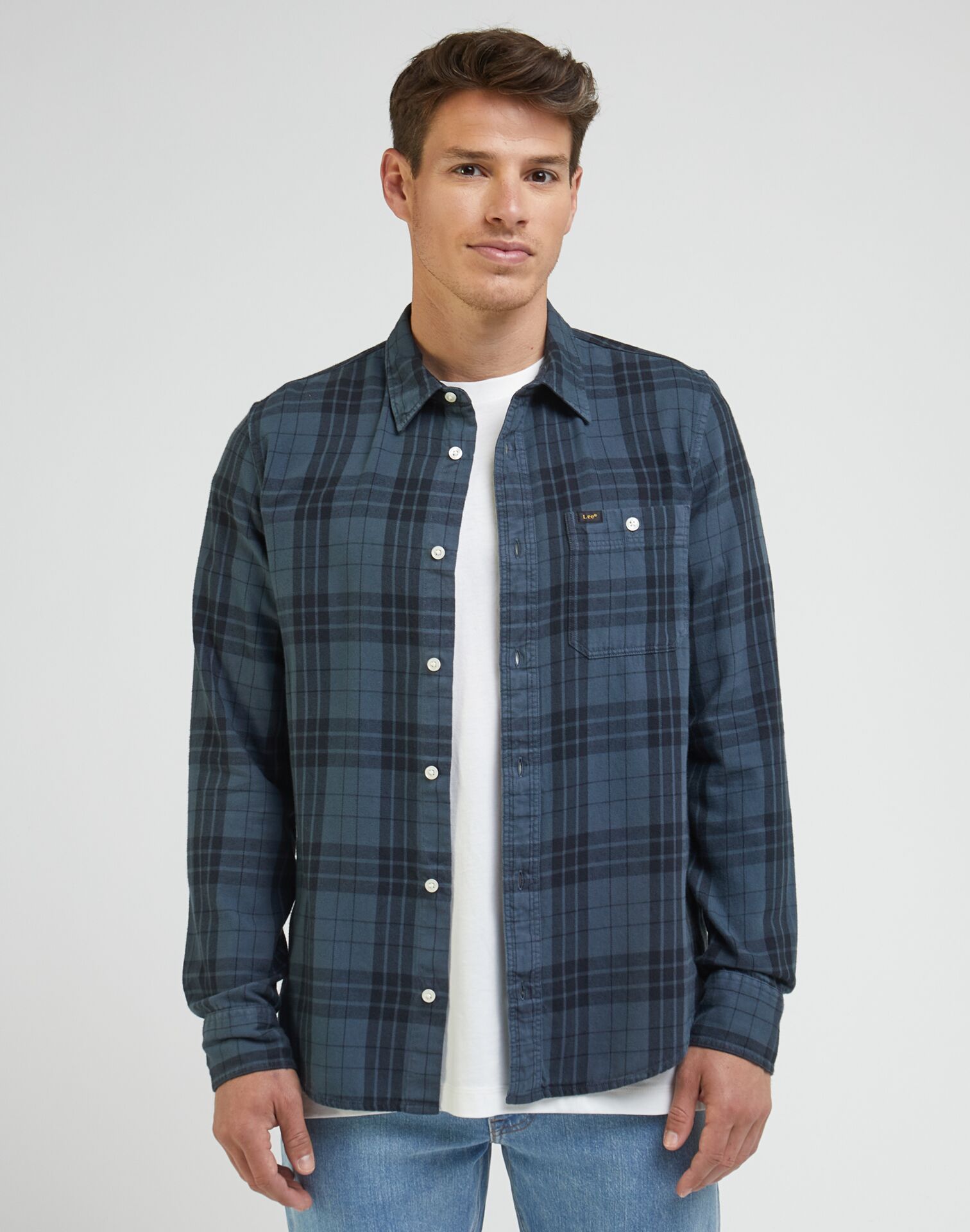 LEE LEESURE SHIRT TAINT GREY - Image 1