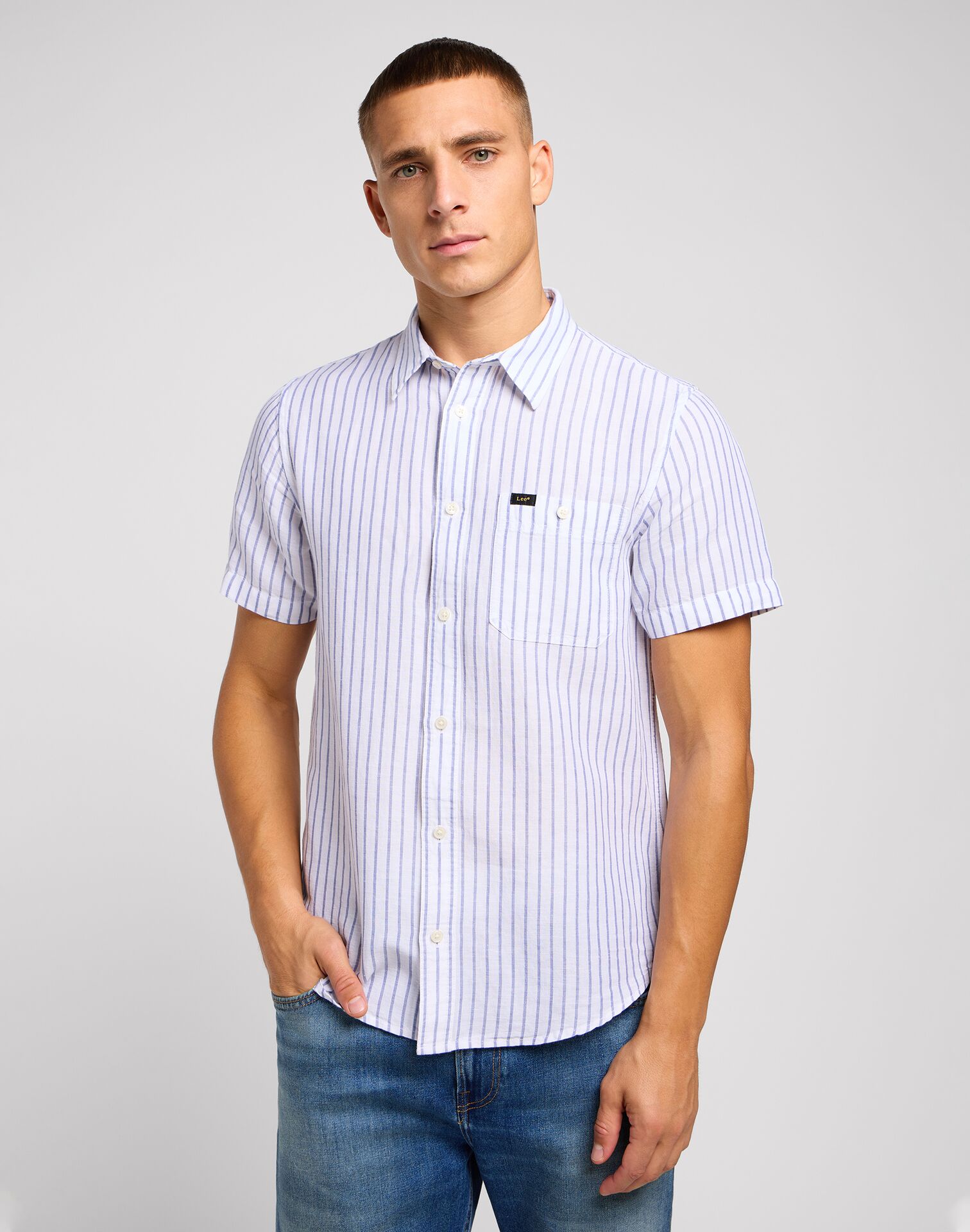 SS LEESURE SHIRT SURF BLUE - Image 1