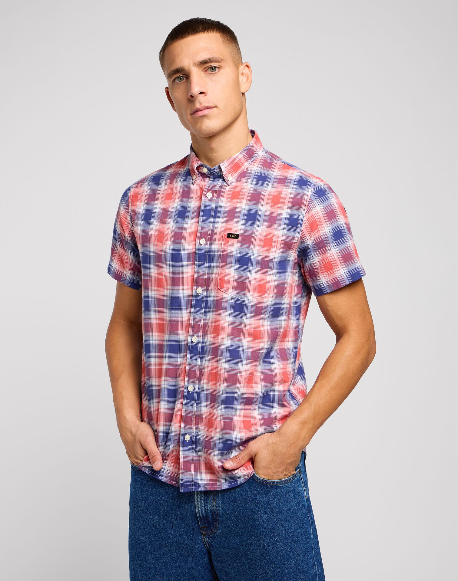 LEE BUTTON DOWN SS POPPY - Image 1