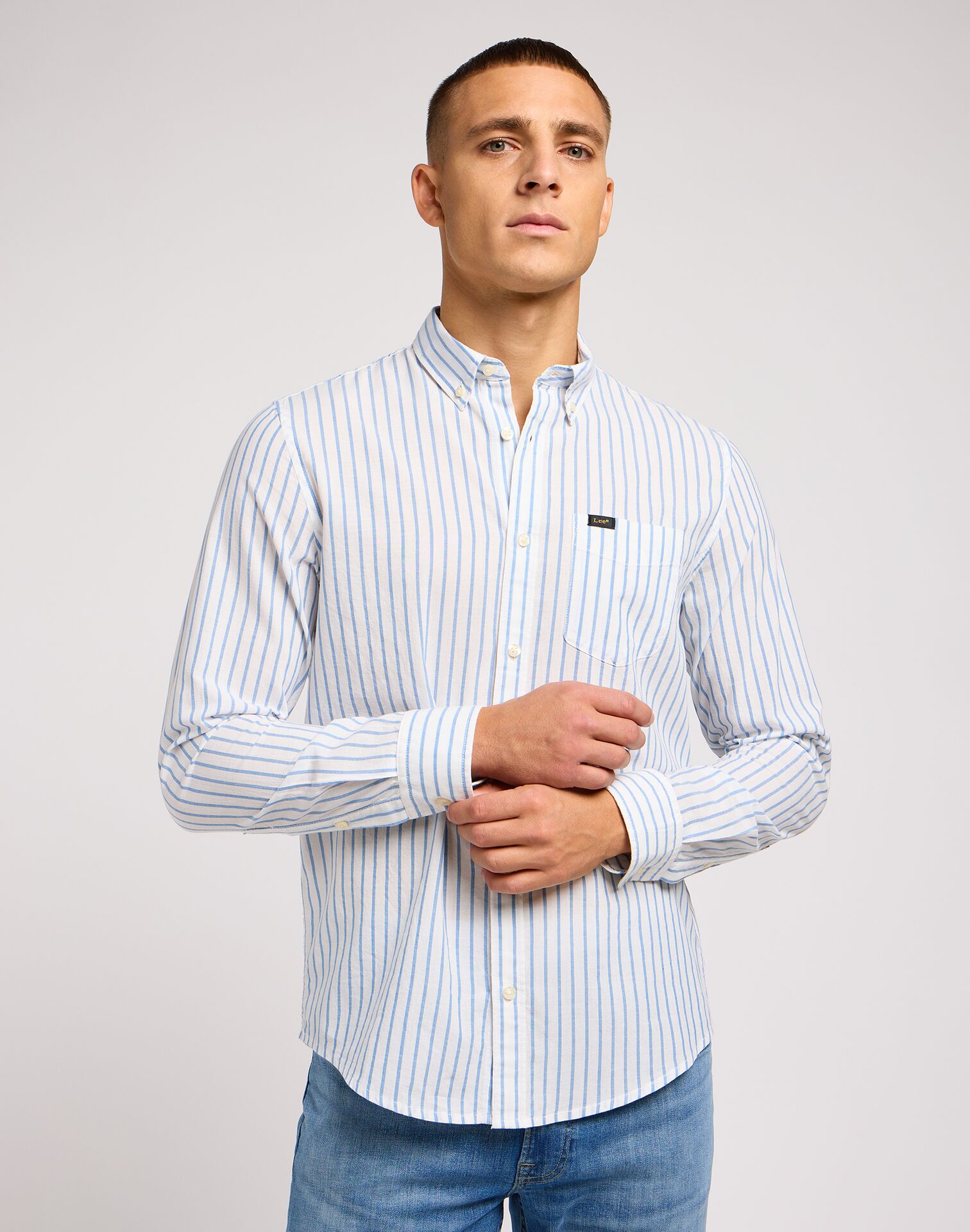 LEE BUTTON DOWN BRIGHT WHITE - Image 1