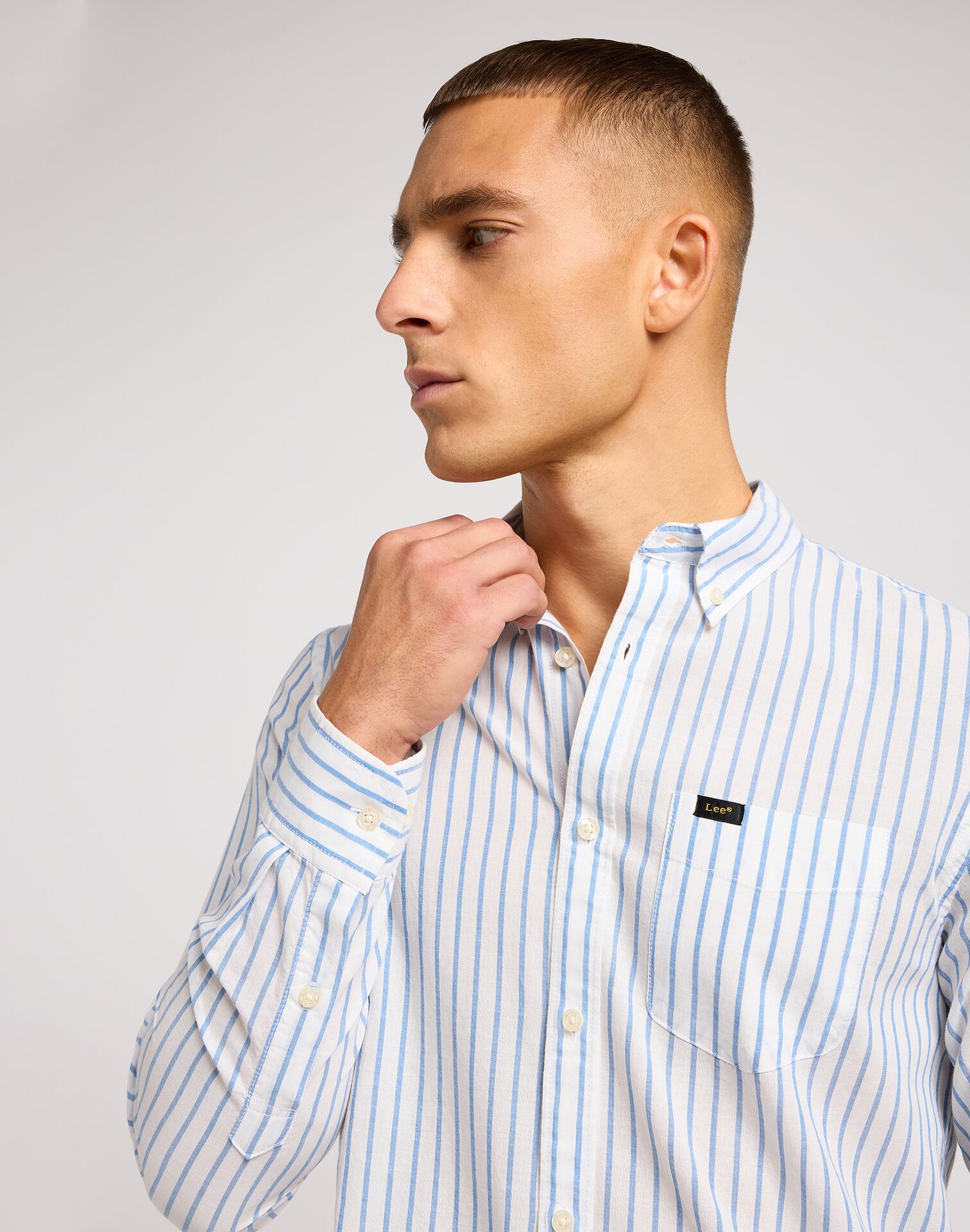 LEE BUTTON DOWN BRIGHT WHITE - Image 3