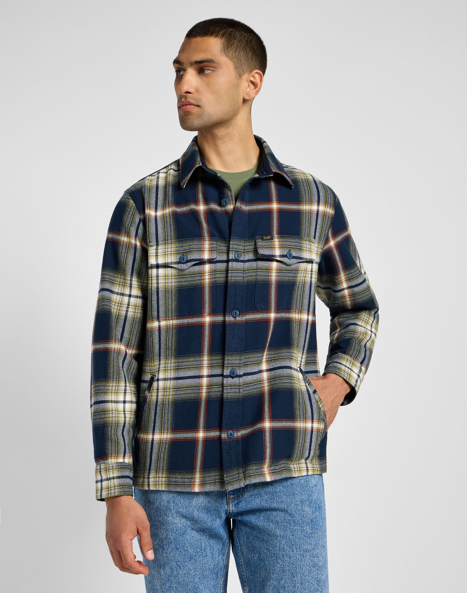FLAP POCKET OVERSHIRT NAVY - Image 1