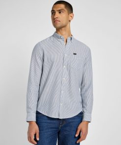 LEE BUTTON DOWN BLUE STRIPE