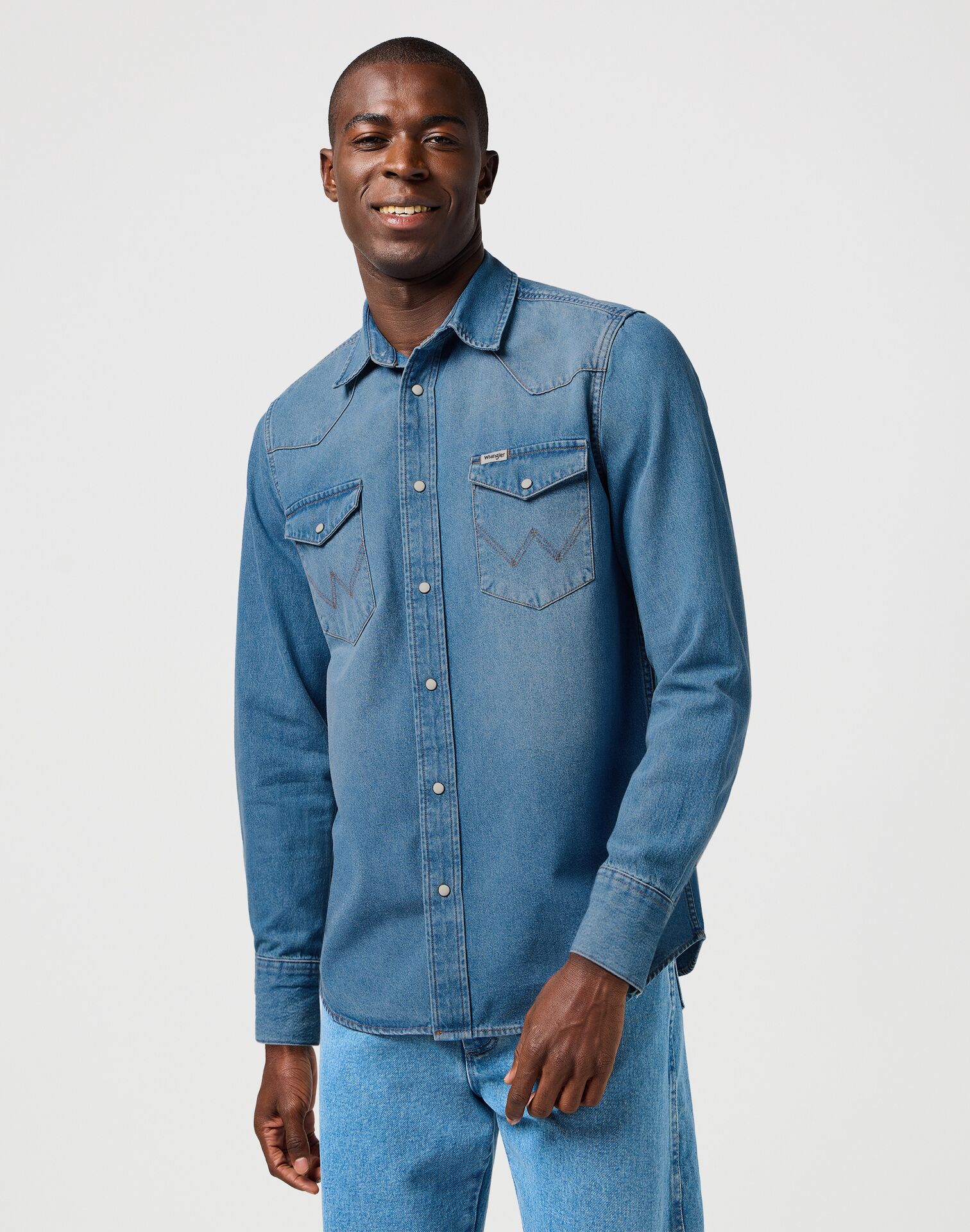 Western Shirt Mid Light Wash - Image 1