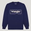 Wrangler Frame Logo Crew Blue Ribbon - Thumbnail Image 1