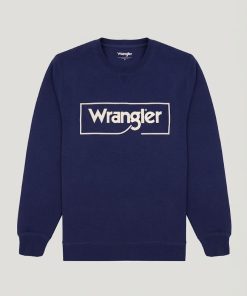 Wrangler Frame Logo Crew Blue Ribbon