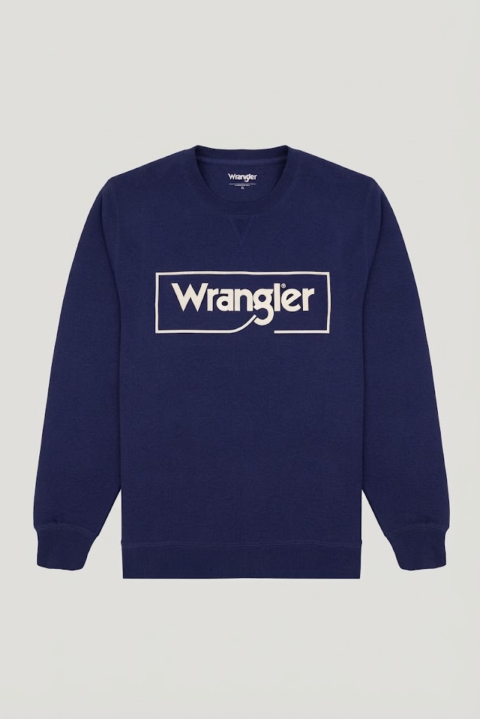 Wrangler Frame Logo Crew Blue Ribbon - Image 1