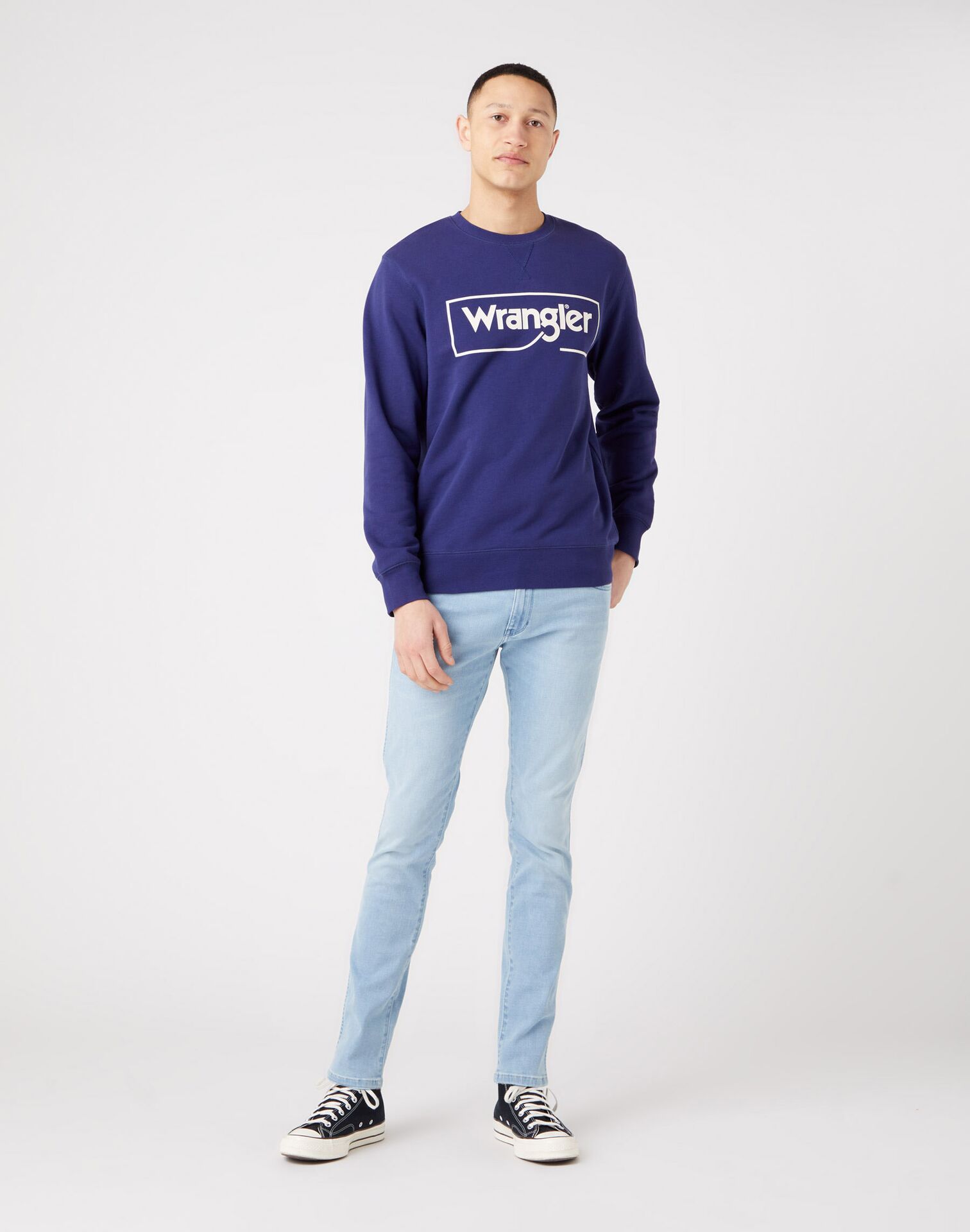 Wrangler Frame Logo Crew Blue Ribbon - Image 2