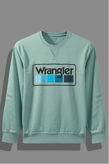 Wrangler Graphic Crew Sweat Light Matcha - Image 1