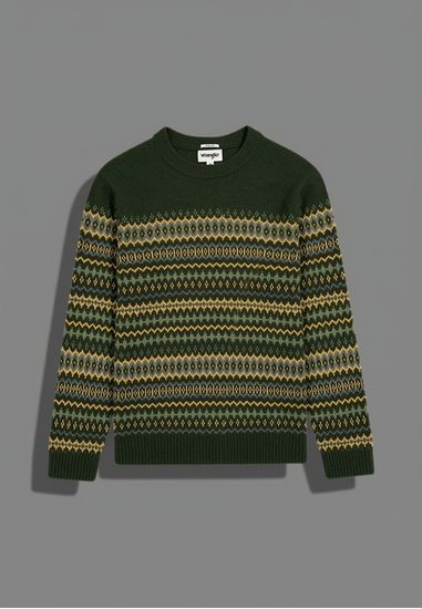 Wrangler Fairisle Sweater Verdant Green - Image 1
