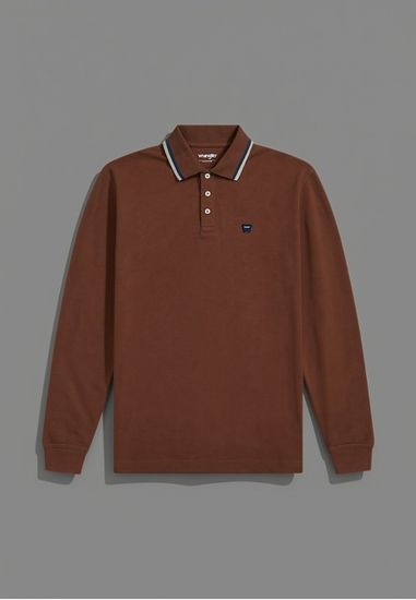 Wrangler LS POLO SHIRT MAHOGANY - Image 1