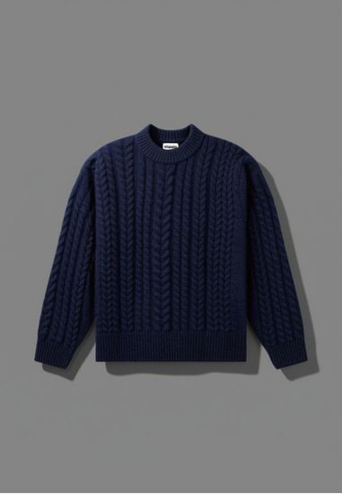 Wrangler CABLE KNIT SWEATER DENIM HEATHER - Image 1