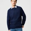 Wrangler CABLE KNIT SWEATER DENIM HEATHER - Thumbnail Image 2