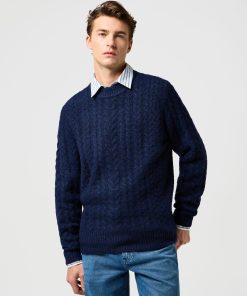 Alternative view of Wrangler CABLE KNIT SWEATER DENIM HEATHER