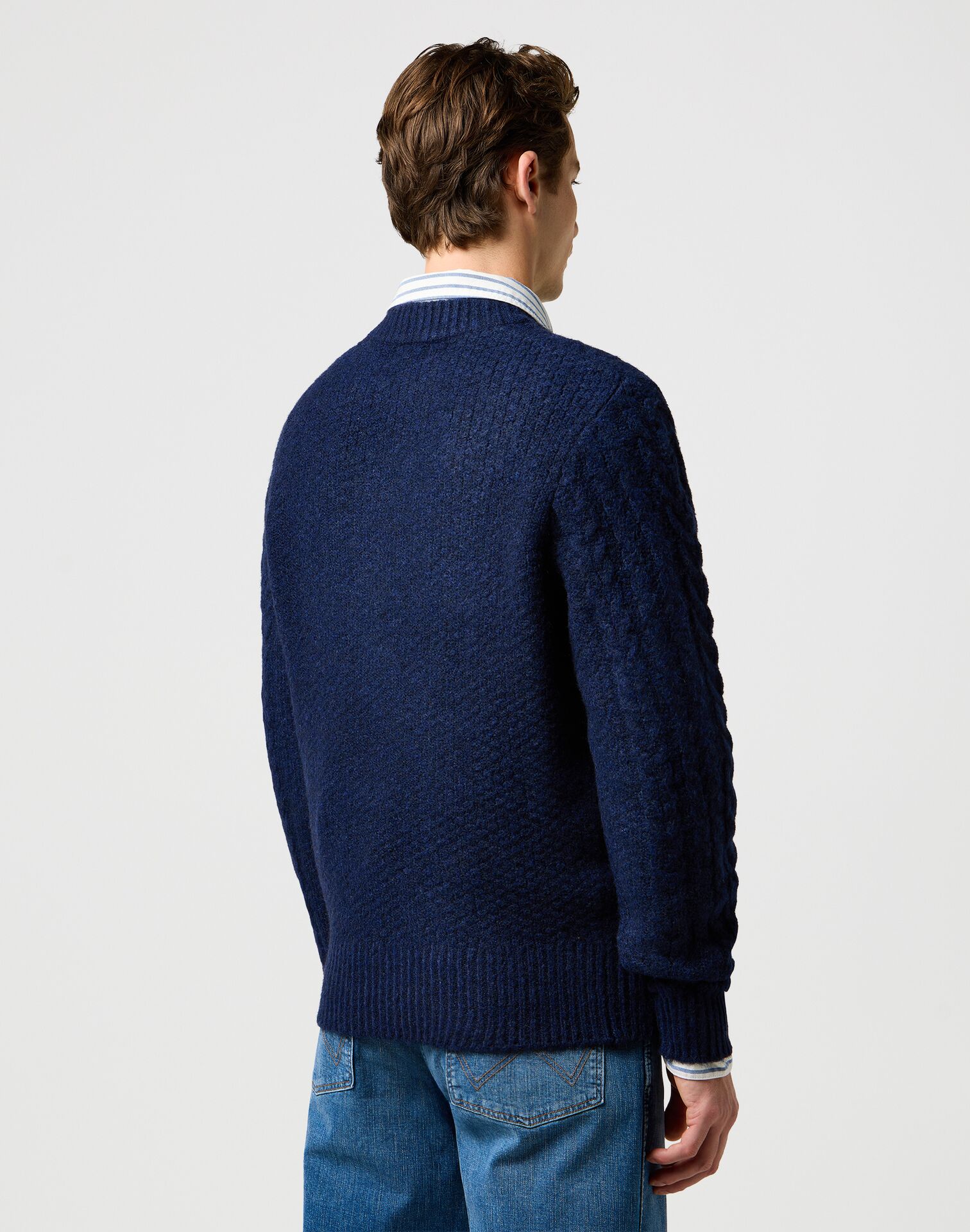 Wrangler CABLE KNIT SWEATER DENIM HEATHER - Image 3