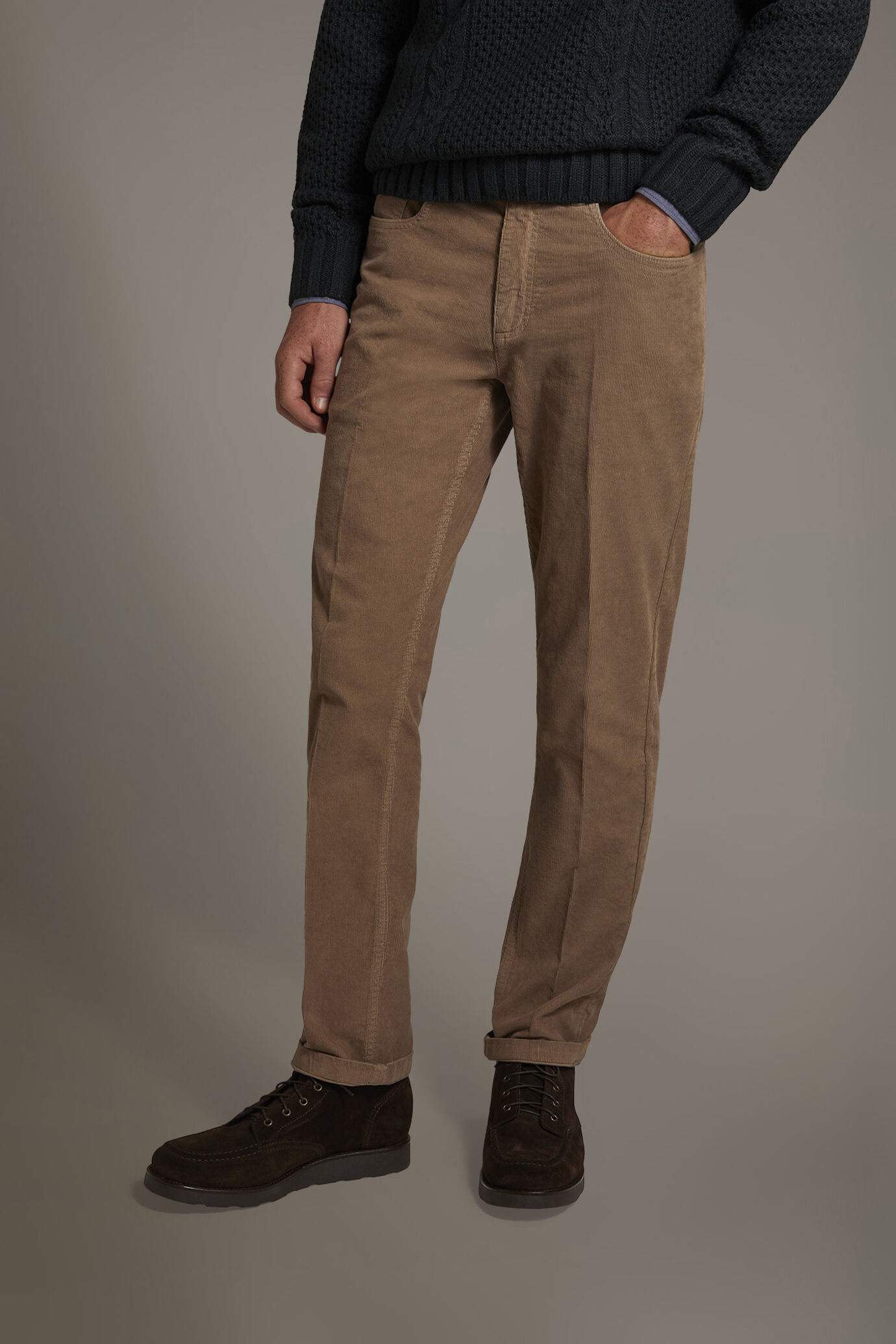Regular fit 5 pockets trousers in corduroy fabric - Image 2