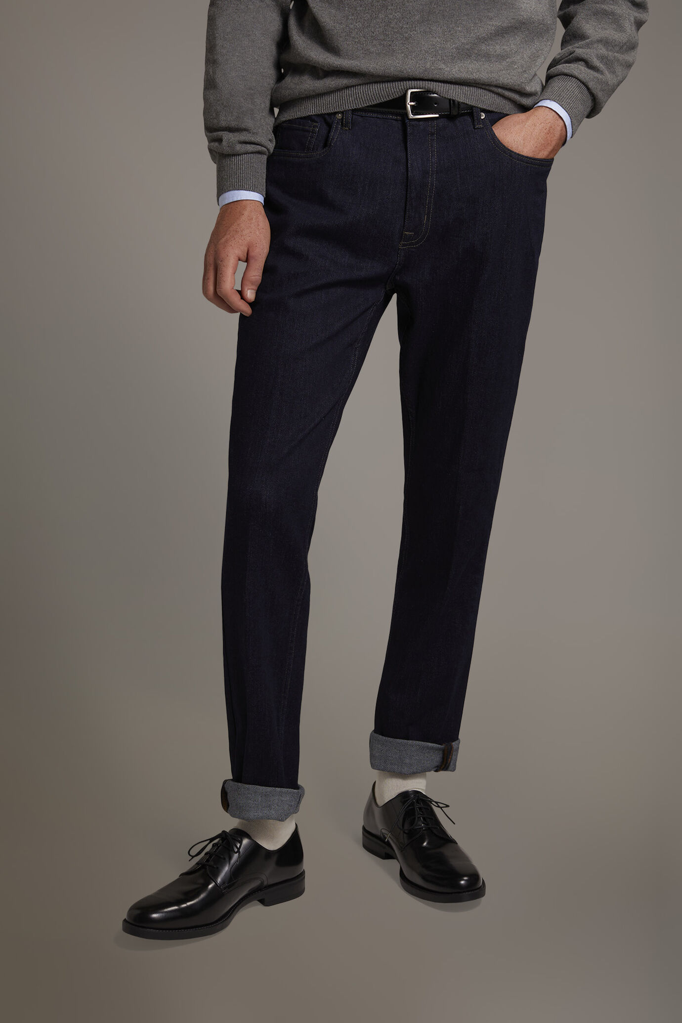 Regular fit denim 5 pockets trousers in denim fabric - Image 2