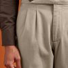 Men's regular fit double pleat trousers in bul twill fabric - Thumbnail Image 2