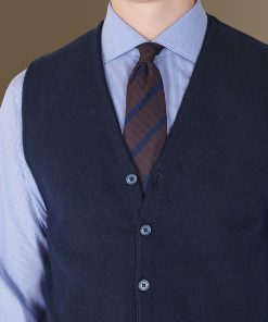 Alternative view of Gilet monopetto in maglia misto lana e cotone