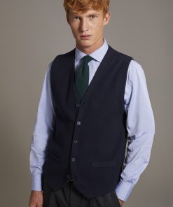 V neck wool blend knitted classic vest