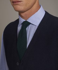 Alternative view of V neck wool blend knitted classic vest