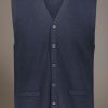 V neck wool blend knitted classic vest - Thumbnail Image 3