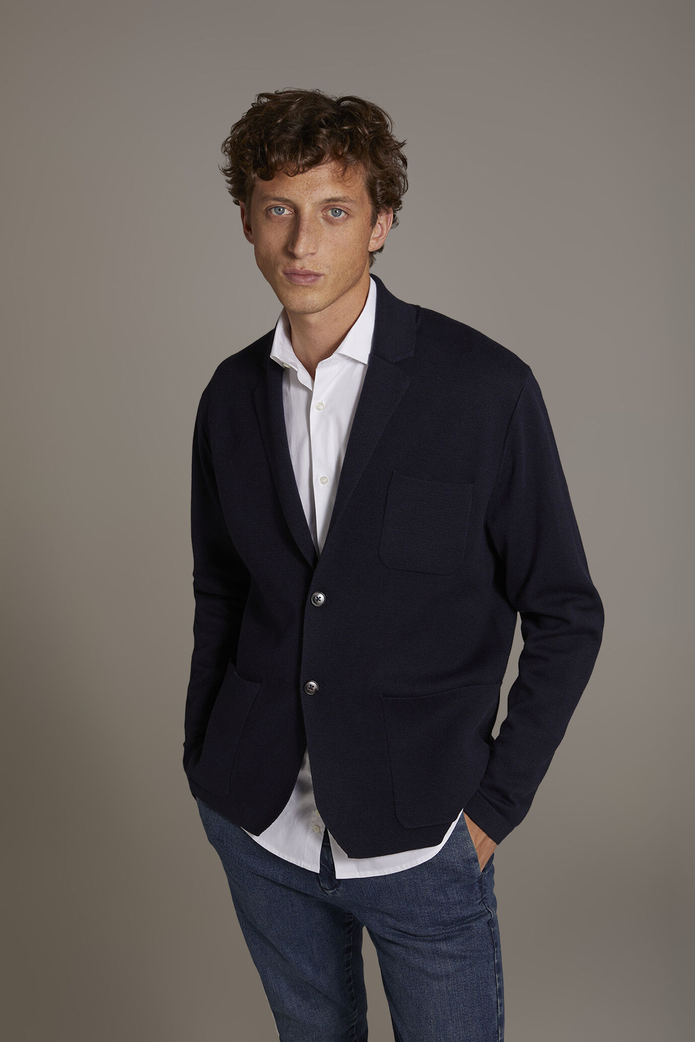 Cotton blend cardigan - Image 1