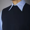Men's wool and cotton roundneck waistcoat - Thumbnail Image 2