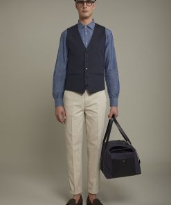 Mens classic vest in flamed fabric regular fit