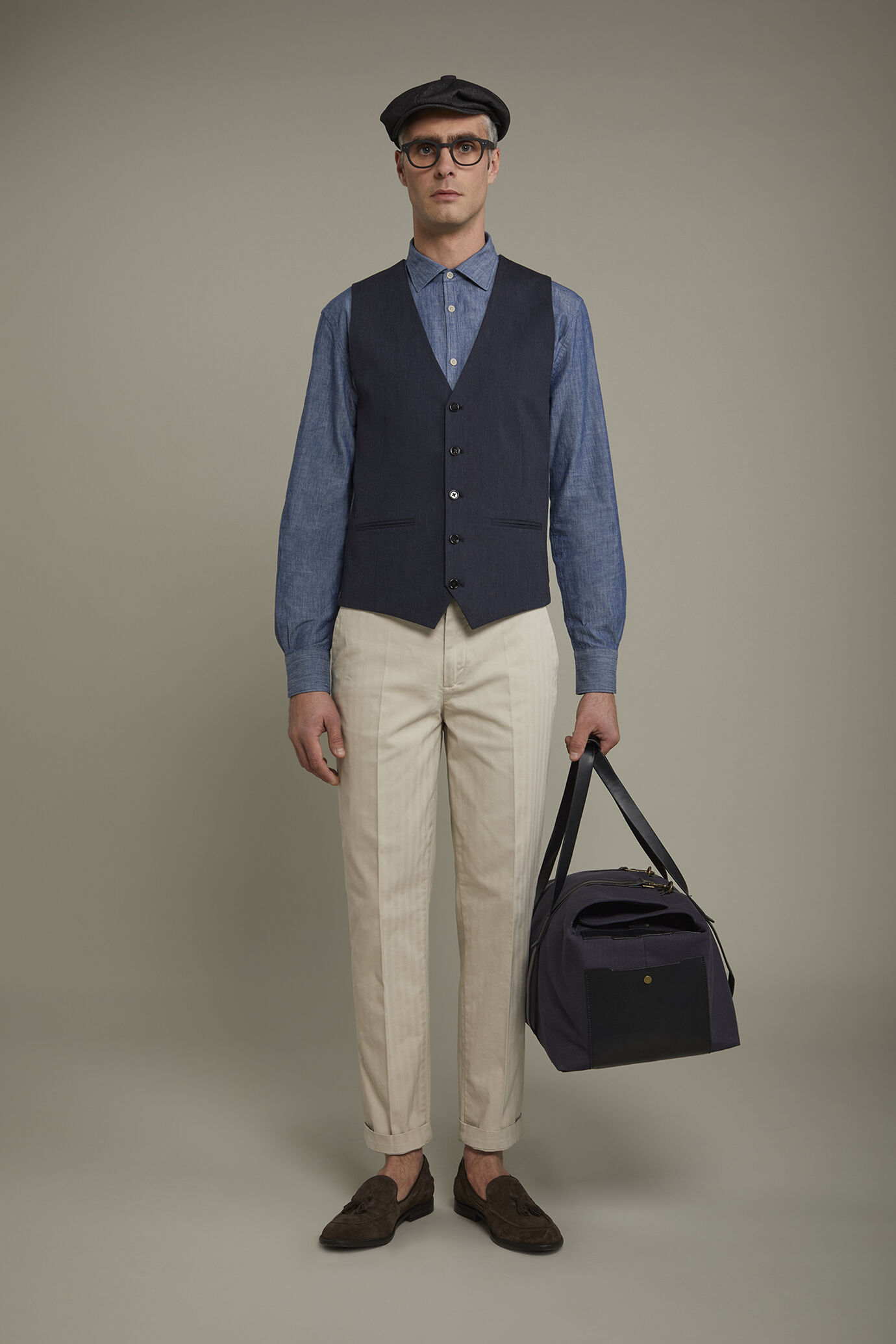 Mens classic vest in flamed fabric regular fit - Image 1