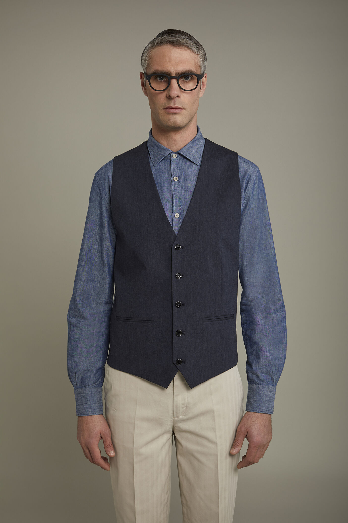 Mens classic vest in flamed fabric regular fit - Image 2