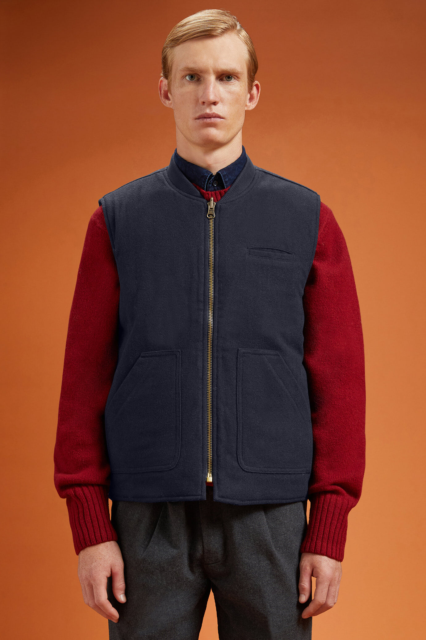 Men's reversible padded gilet in a regular fit - Image 1