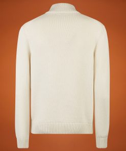 Alternative view of Men's regular fit zipped high neck cardigan in 100% cotton